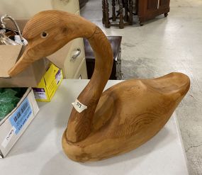 Wood Hand Carved Goose