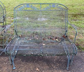 Wrought Iron Outdoor Glider Bench