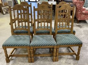 Eight Vintage Oak Dining Chairs