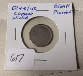 Mint Error Blank Planchet US Dime Copper Nickel