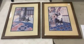 Two Framed Prints of Cats