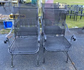Four Wrought Iron Patio Chairs