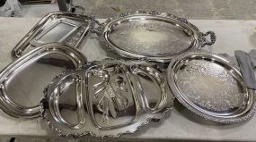 Group of Silver Plate Serving Trays