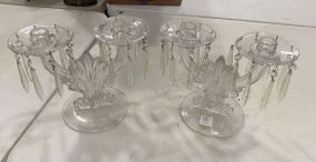 Pair of Glass Candle Holders