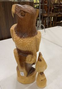 Wood Carved Eagle Statues