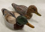 Small Mallard Duck & Hen Signed