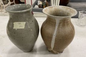 Two Hand Crafted Stoneware Pottery
