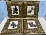 Four Gold Gilt Framed Grapes