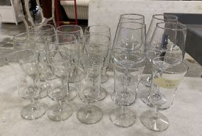 Group of Clear Glass Goblets