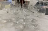 Six Etched Glass Stemware