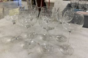 Six Etched Glass Stemware