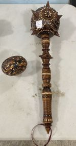 Wooden Copy Bulava Ceremonial Mace and Gourd
