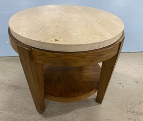 Modern Faux Marble Top Lamp Table