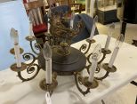 Vintage Ornate Metal Light Fixture