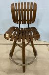 Vintage Oak Bar Stool