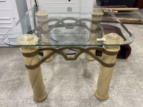 Contemporary Glass Top Lamp Table