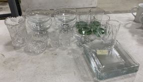 Group of Clear Glass Cups and Dessert Cups