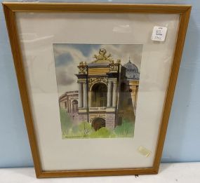 Odessa Opera House 1999 Watercolor Signed