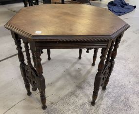 Depression Era Octagon Lamp Table