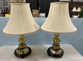 Pair of Mid Century Style Brass Table Lamps