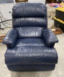 La Z Boy Blue Leather Chair