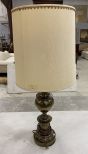 Mid Century Brass Candle Stick Lamp