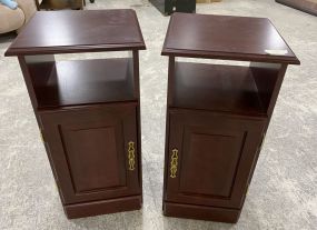 Pair of Cherry Pressed Wood Night Stands