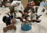 Group of Resin and Ceramic Eagles