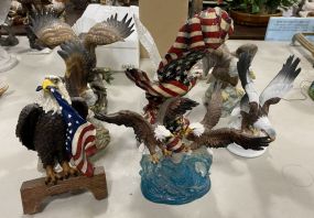 Group of Resin and Ceramic Eagles