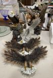 Group of Resin Collectible Eagle Figurines and Statues