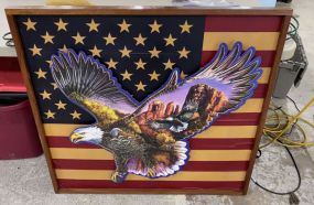 Framed American Flag with Eagle