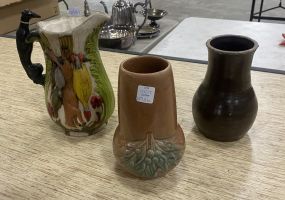 Vintage Pitcher, 2 Ceramic Vases