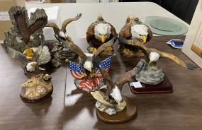 Group of Eagle Figurines and Ceramic Jars