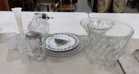 Pressed Glass Candy Dish, Cups, Mug, Torte Plates, Compote