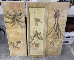 Three Floral Wall Panels