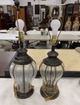 Pair of Decorative Glass Lamps