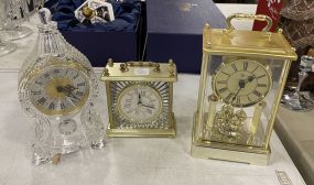 Crystal Legends Clock and Small Carriage Clock, Eglin Anniversary Clock