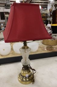 Brass and Glass Candle Stick Lamp