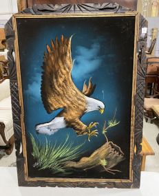 Signed Eagle Painting on Felt