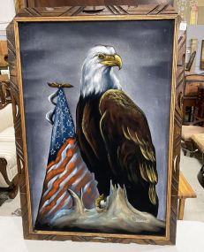 Signed Eagle Painting on Felt