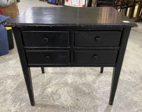 Painted Black Primitive Style Side Table