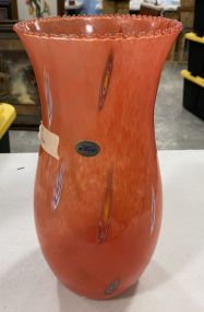 Murano Art Glass Orange Vase