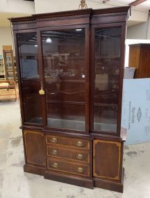 Mahogany Small Break Front China Cabinet