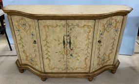 French Style Faux Painted Console Cabinet