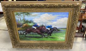 Painting of Jockey's Racing