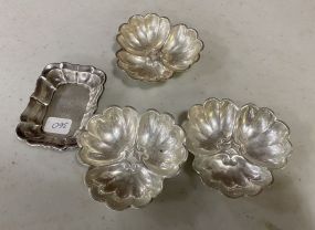 Four Sterling Nut Dishes