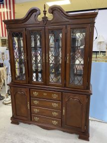 Modern Cherry Two Piece China Cabinet