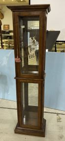 Mahogany Finish Lighted Curio Cabinet