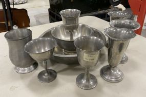Group of Pewter Serving Pieces