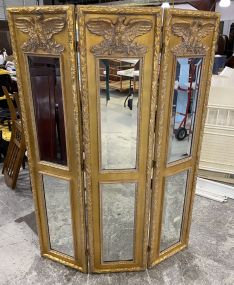 Gold Triple Dressing Mirror